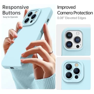 Kiresen Magnetic for iPhone 14 Pro Case with Screen Protector - Wireless Charging Compatible - Upgraded Camera Protection - Silicone Shockproof Protective Phone Case for iPhone 14 Pro - Ice Blue - Image 3