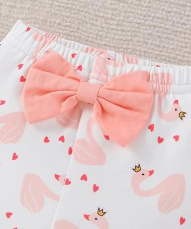 Fullfamous Baby Girl Clothes Gifts Outfits,Fall Winter Long Sleeve Romper and Pant Set Little Swan 12-18 months - Image 6