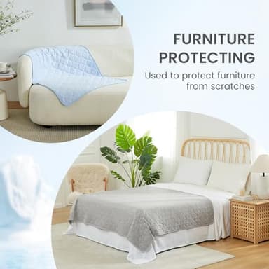 Cozy Bliss Leakproof Cooling Blanket for Large Dogs – Q-Max>0.4, Durable & Washable Dog Cooling Mat for Hot Weather, Soft Pet Throw & Couch Protector for Multiple Pets 60x80 Inch, Heather Silver Grey - Image 3