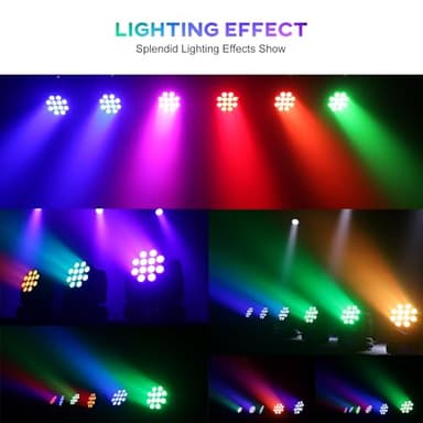 Moving Head Light Beam Wash 12x12W LED Stage Lighting RGBW 4in1 Professional DMX 512 Strobe Effect Sound Activated DJ Lights for DJ Night Clubs Disco KTV Bar Show (2 Pack) - Image 2