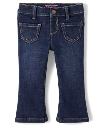 The Children's Place,Baby Girls,and Toddler Flare Denim Jeans,Kit Wash,4 Years - Image 1