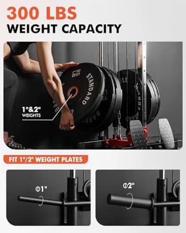 Mikolo Wall Mount Cable Station, Cable Crossover Machine with Dual Pulley System and 18 Adjustable Positions for Home Gym Fitness Equipment - Image 5