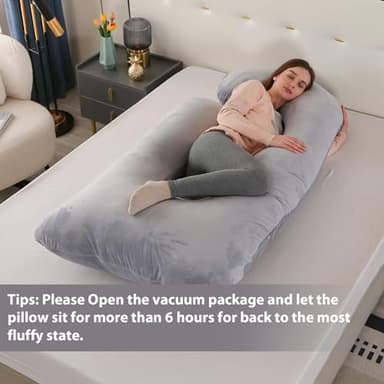 Victostar Pregnancy Pillow,57 inches U Shaped Maternity Pillow with Removable Cover Full Body Pillow Support for Back, HIPS, Legs, Belly - Image 3