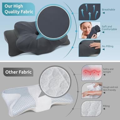 DONAMA Cervical Pillow for Neck and Shoulder,Contour Memory Foam Pillow,Ergonomic Neck Support Pillow for Side Back Stomach Sleepers with Pillowcase - Image 7