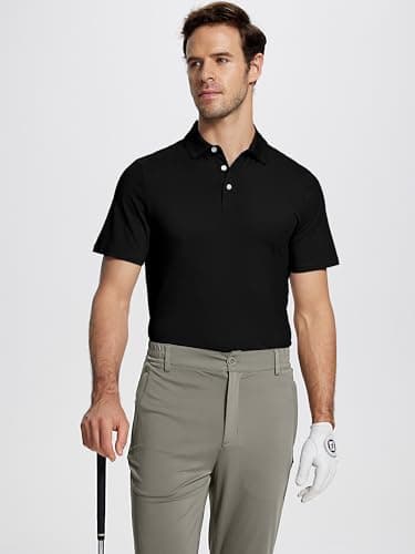 ISEEGZ Mens Golf Shirts Short Sleeve Funny Print Golf Polo Shirts for Men Lightweight Dry Fit Quick Dry Collared Golf Polos Black - Image 4