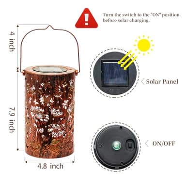 Sunflower Gifts Solar Lanterns Outdoor Waterproof Garden Decor Patio Decor, Hanging Solar Lanterns for Yard Porch Decor Outdoor, Gifts for Women, Gardening Gifts for Mom Birthday - Image 6