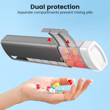 Daviky Metal Travel Pill Organizer, Premium Aluminum Pill Box 7 Day, Weekly Daily Pill Case, Stylish&Cute Pill Holder for Medicines, Supplements and Vitamins (Gray) - Image 7