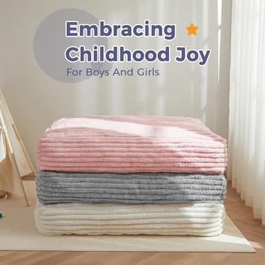 MAXYOYO Kids Bean Bag Chair Bed, Convertible Children Chair to Floor Mattress with Filler, Faux Fur Bean Bag Bed Stuffed Child Sofa Couch for Girl Boy Sleeping, Machine Washable Cover, Beige - Image 7