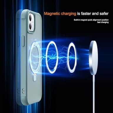 Compatible with iPhone 11 Case with Invisible Magnetic O-Ring Stand Military-Grade Translucent Case for iPhone 11 6.1" [Compatible with Mag-Safe][Great Grip Feeling], Blue - Image 4