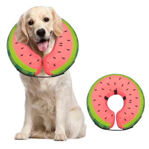 Dog Cone Collar for Small Medium Large Dogs for After Surgery, Pet Inflatable Neck Donut Collar Soft Protective Recovery Cone for Dogs and Cats - Alternative E Collar Does not Block Vision - Red,L - Image 1
