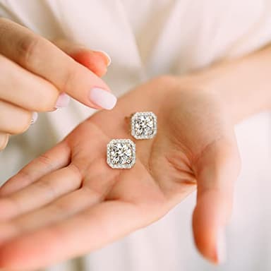 Moissanite Earrings for Men Hypoallergenic S925 Sterling Silver Stud Earrings for Womens 1 Carat D Color VVS1 Clarity With Certificate - Image 4