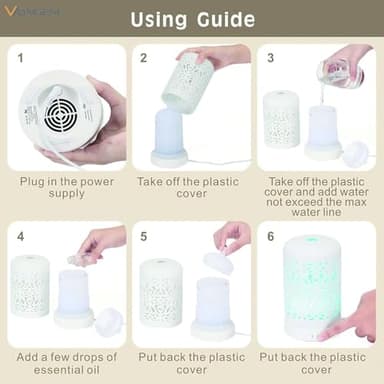 Essential Oil Diffusers Aromatherapy White Humidifier Desk 100ml Diffuser Small Ultrasonic Machine Waterless Auto-Off - Image 7