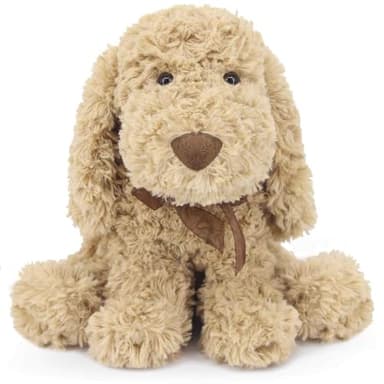 WEIGEDU Poodle Puppy Goldendoodle Stuffed Animal, Adorable Toy Dog Labradoodle Plush for Kids Boys Girls Birthday Easter Nursery Bedtime Gift, 11.8“ Golden - Image 1