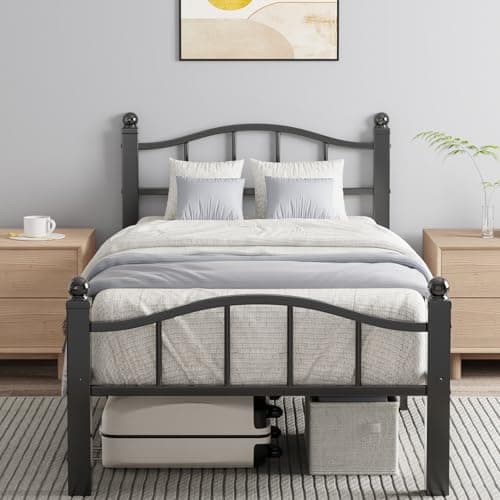 Blbeed Metal Twin Bed Frames, Noise-Free Design & Underbed Storage Heavy Duty Bed Frames with Headboard No Box Spring Needed/Tool-Free Assembly - Image 1