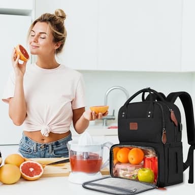 MATEIN Work Backpack for Women, Insulated Cooler Backpacks with Lunch Box, 15.6 Inch Laptop Backpack with USB Port Reusable Water Resistant Tote Food Bag for College Beach Camping Picnics Womens Gifts - Image 7