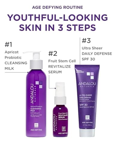 Andalou Naturals Age Defying Ultra Sheer Daily Defense Mineral Sunscreen SPF 30 | Face Lotion with Zinc Oxide | Lightweight Anti-Aging Sun Protection | 2.7 fl oz - Image 3