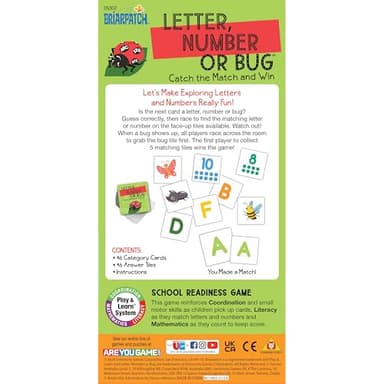 Briarpatch, Letter Number or Bug Game, Early Preschool Learning for Toddlers, Kindergarten and 1st Grade - Image 4