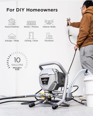MaXpray M1 Airless Paint Sprayer, Highly Efficient Thinning-Free Minimal Overspray for Up to 10 Gallon DIY Painting Projects Home Interior & House Exterior, Comes with Sprayer Accessories - Image 2
