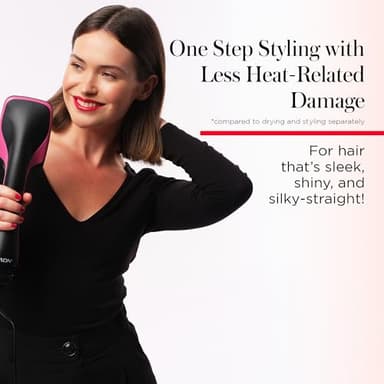 REVLON One-Step Hair Dryer and Styler, All-in-One Detangling and Straightener Brush for Salon-Quality Smooth, Straight Hair, More Shine and Less Frizz, Black - Image 4