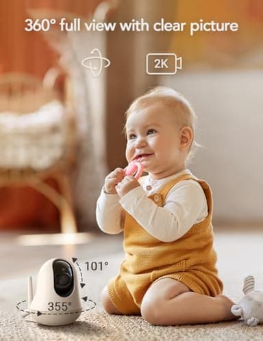 nooie 2K Smart WiFi Baby Monitor with Camera and Audio, Smartphone App Control, Temperature Sensor, Motion & Cry Detection, IR Night Vision, 2-Way Talk, Cloud & SD Card Storage, Ideal for New Moms - Image 7