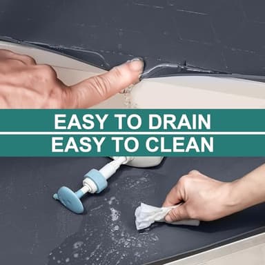CANIVI Under Sink Mat, 34" x 22" Waterproof Silicone Under Sink Tray for Kitchen & Laundry Cabinets, Kitchen Cabinet Shelf Protector, Up to 3.3 Gallons Liquid, Fits 36 inch Standard Cabinet(Grey) - Image 3