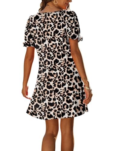 Aloodor Spring Dresses for Women 2025 Swimsuit Coverup Loose V Neck Swing Dress Sundresses with Pockets Eyelet - Image 3