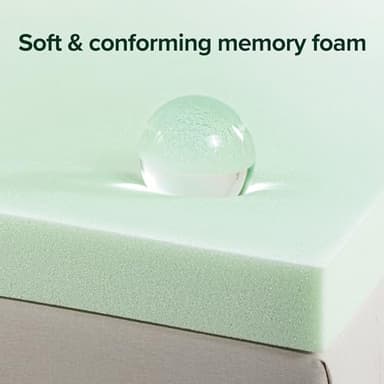 ZINUS 3 Inch Green Tea Memory Foam Mattress Topper, Smaller, More Convenient WonderBox Packaging, Pressure-Relieving Layers, CertiPUR-US Certified, Queen - Image 3