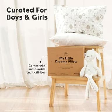 Toddler Pillow with Pillowcase - 13x18 My Little Dreamy Kids Travel Bed Pillows for Sleeping, Organic Cotton Small Pillowcase, Soft & Breathable, Machine Washable, Toddlers 2-5 Years Old (Elly) - Image 9