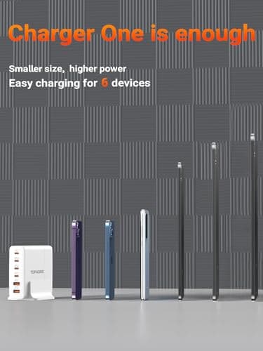 TOPADRE USB C Charger Block 80W, 6 Port Fast Charging Station Powered USB C Hub PD Charger for iPhone 15/14/13 Pro Max, iPad Pro/Air/Mini, for Samsung Galaxy S24, MacBook Pro/Air, White - Image 9