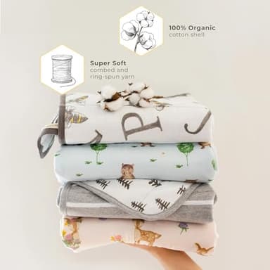 Burt's Bees Baby Infant Reversible Blankets 100% Organic Cotton GOTS Certified - Pine Forest Prints with Quilting Pattern Soft Nursery Blanket with 100% Polyester Fill for Size 30 x 40 Inch - Image 6