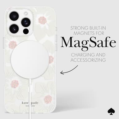 kate spade new york iPhone 16 Pro Max Case - Compatible with MagSafe - Designer Phone Case - Hollyhock Cream Floral - Image 6