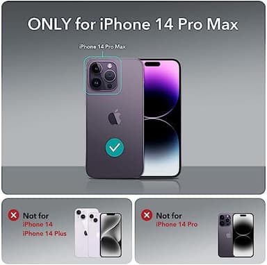 ESR for iPhone 14 Pro Max Case, Compatible with MagSafe, Built-in Camera Ring Stand, Military-Grade Protection, Classic Kickstand Magnetic Case for iPhone 14 Pro Max, Clear Purple - Image 4