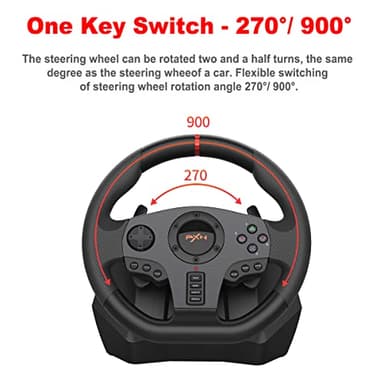 PXN V900 PC Steering Wheel Gaming - 270/900° Xbox Steering Wheel with Linear Pedals & Left and Right Dual Vibration for PS4, PC, Xbox One, Xbox Series X|S, Switch - Image 3