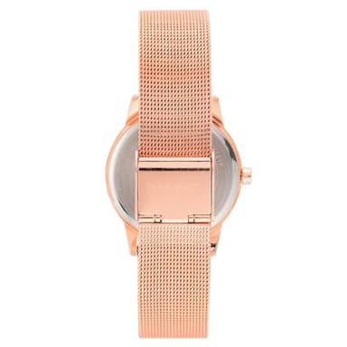 Nine West Women's Rose Gold-Tone Mesh Bracelet Watch, NW/2428FLRG - Image 4