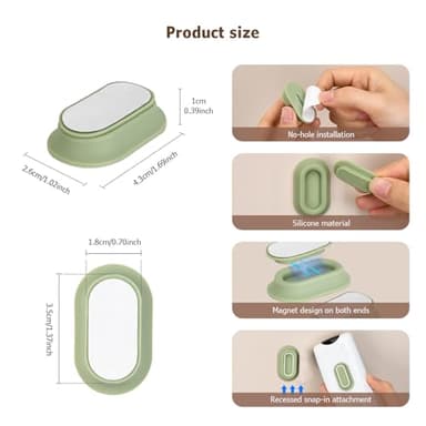 XYOFUN Magnetic Remote Control Holder Wall Mount - 4 Pcs No Drill Self-Adhesive Organizer for Air Conditioner & TV Remotes, Storage Caddy for Televisions Backside - Multicolor - Image 2