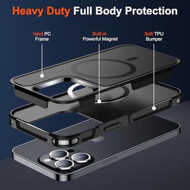 SUPFINE Magnetic for iPhone 12 Pro Max Case, [Compatible with MagSafe][10 FT Military Grade Drop Protection] [Dual Layer Structure Protection] Heavy Duty Full-Body Shockproof Phone Case, Black - Image 2
