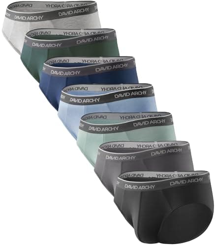 DAVID ARCHY Men's Briefs Rayon Made From Bamboo Underwear Pouch Breathable Super Soft Comfort Briefs Lightweight No Fly 7 Pack - Image 1
