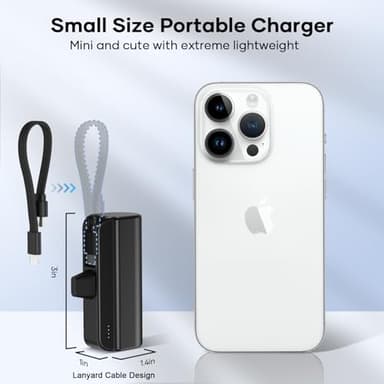 5000mAh Mini Portable Charger Compatible with iPhone 14/13/12/11/XR/XS/X/8/7/6, MFi Certified Ultra-Compact 20W PD Fast Charging Power Bank Mini Cute Battery Pack (2Pack) - Image 2