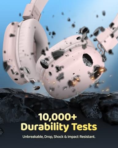 awatrue Kids Bluetooth Headphones, Over-Ear Wireless Headphones with Microphone, Safe-Volume 85dBA, Bluetooth 5.4, Foldable Lightweight and Comfortable, 50H Playtime, USB-C Charging, Pink - Image 7