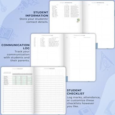 Clever Fox Teacher Planner – School Year Planner with Calendars & Lesson Plans – Book for Classroom & Homeschool Organization, A4 (Periwinkle) - Image 4