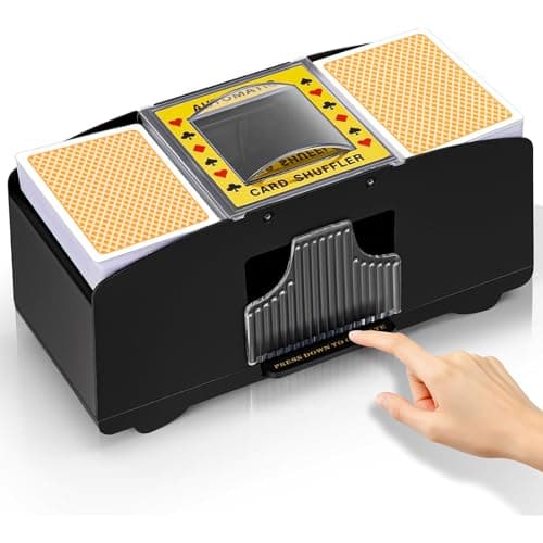 YUCEEN Automatic Card Shuffler 1/2 Decks,Battery Operated Electric Playing Card Shuffler for UNO,Casino Card Game,Poker,Phase 10,Blackjack,Texas Hold'em,Home Card Games - Image 1