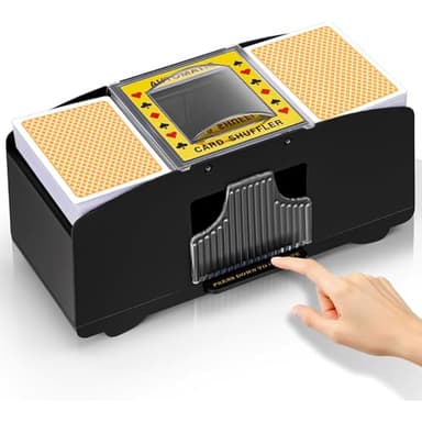 YUCEEN Automatic Card Shuffler 1/2 Decks,Battery Operated Electric Playing Card Shuffler for UNO,Casino Card Game,Poker,Phase 10,Blackjack,Texas Hold'em,Home Card Games - Image 1