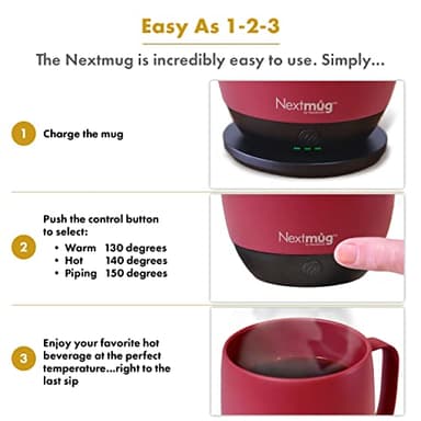 Nextmug - Temperature-Controlled, Self-Heating Coffee Mug (Dusty Rose - 14 oz.) - Image 4