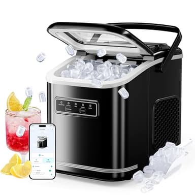 ecozy Smart Ice Maker, Portable Ice Makers Countertop with App & Voice Control, 9 Bullet Ice in 6 Mins, 26lbs/24Hrs, Self-Cleaning Ice Machine with Ice Scoop Basket and Bag for Home Kitchen Office RV - Image 1