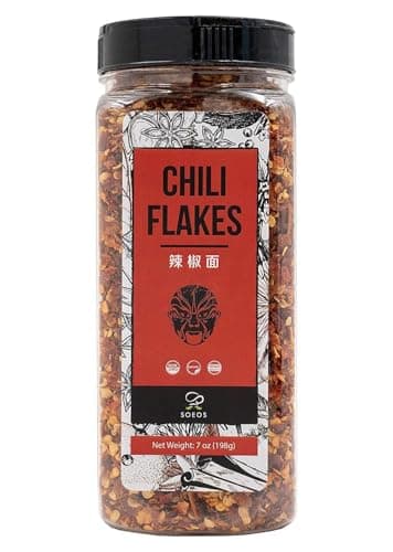 Soeos Chili Flakes, 7oz (198g), Medium Hot, Dried and Crushed Red Chili Pepper Flakes, Premium Chili Powder for Pizza, Chowder, Seafood, and Pasta - Image 8