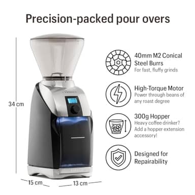 Baratza Virtuoso+ Coffee Grinder ZCG587BLK, Black - Image 3