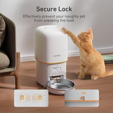 2025 Upgraded Automatic Cat Feeder - 4L Timed Auto Pet Feeder for Cat and Dog with Dry Food Dispenser, 180-day Battery Life, 1-6 Meals Per Day, 1-16 Portion, Desiccant Bag Keeps Food Fresh - Image 7