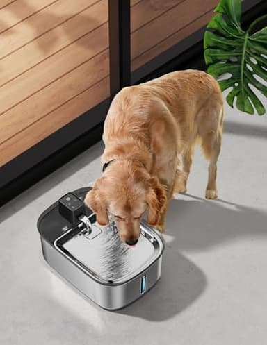 Wireless 7.5l/254oz/2Gal Dog Water Fountain for Large Dogs Stainless Steel, Quiet Pet & Cat Water Fountain with Motion Sensor, Automatic Water Dispenser for Dogs&Multi-Pet Homes Continuous Fresh Flow - Image 5