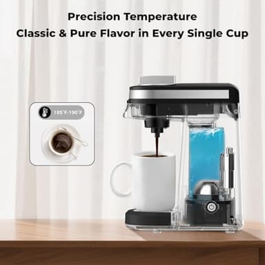 CHULUX Single Serve Coffee Maker for K Capsule and Ground Coffee, Single Cup Coffee Machine, Black - Image 5