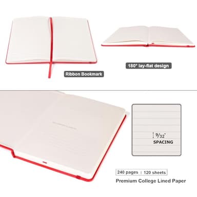 Comix 8 Pack Lined Journal Notebooks for Work, 240 Pages, 5.5"x8.3", Hardcover, A5 Medium College Ruled, Journaling Notebooks for Notes-taking, Fits for Office School Home - Image 5